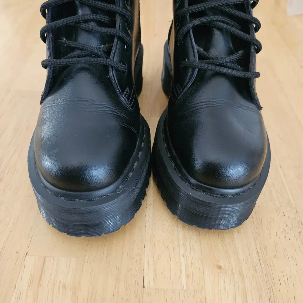 Dr. Martens Vegan Jadon II Mono Platform Boots Black Sz 7M FLAW